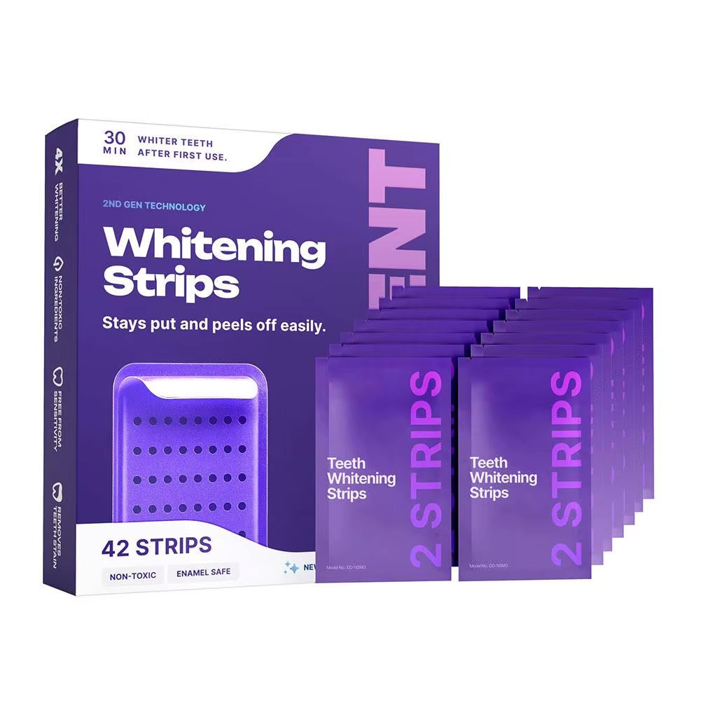 1/3/5Pcs Purple Shining Teeth Whitening Strips 42 Pieces Peroxide Free for Oral Care Fresh Mint Dental Patch