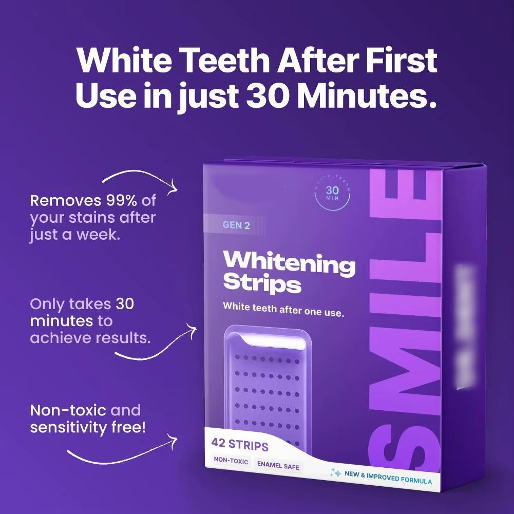 1/3/5Pcs Purple Shining Teeth Whitening Strips 42 Pieces Peroxide Free for Oral Care Fresh Mint Dental Patch